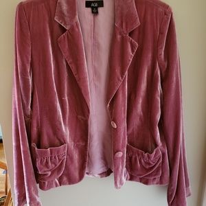 Pink velvet blazer